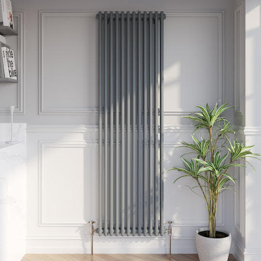 Park Lane Traditional Vertical Colosseum Double Bar Column Radiator Anthracite - 1800 x 560mm Price Comparisons | Compare The Build