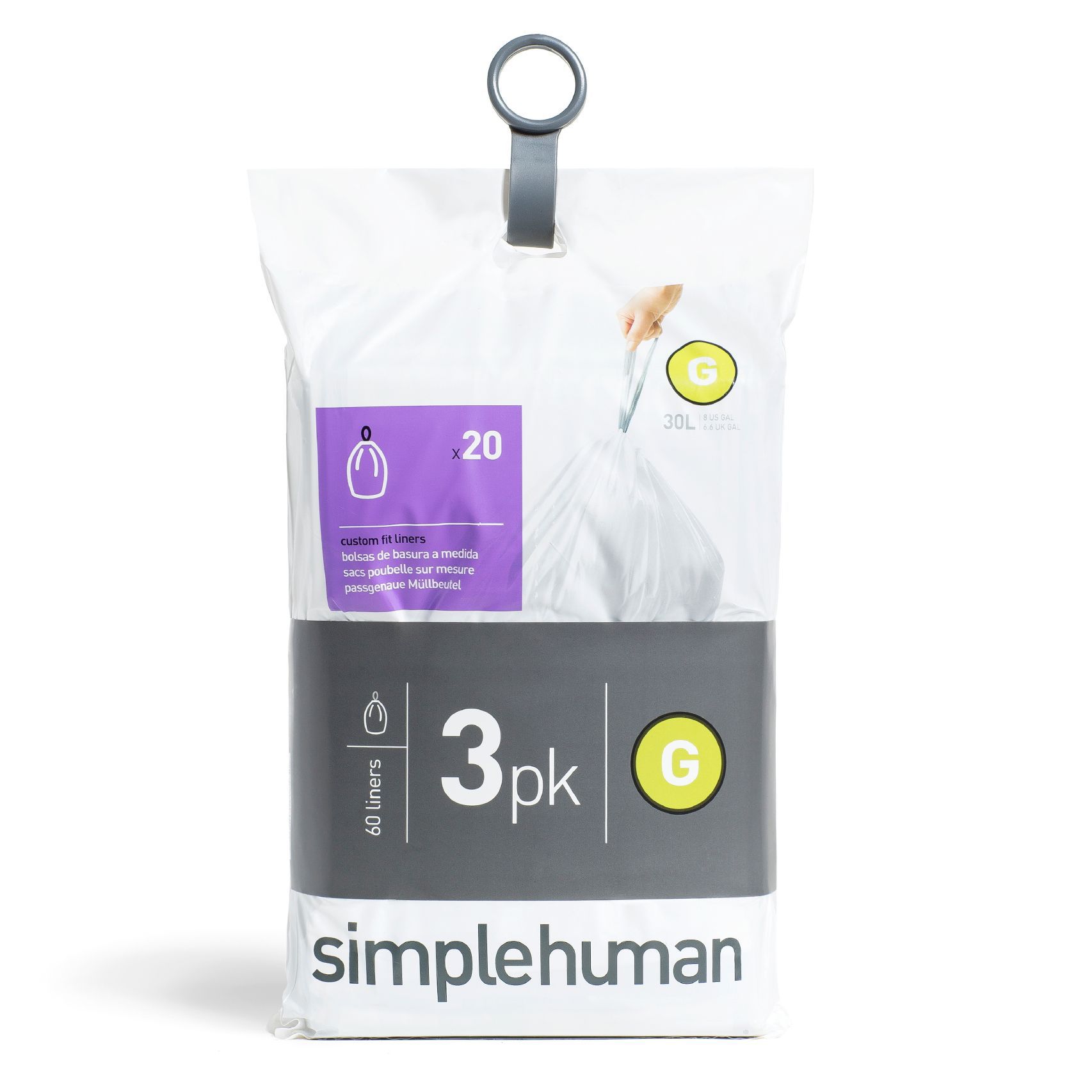 Simplehuman White Plastic Bin Liner, Pack Of 60 | Compare The Build