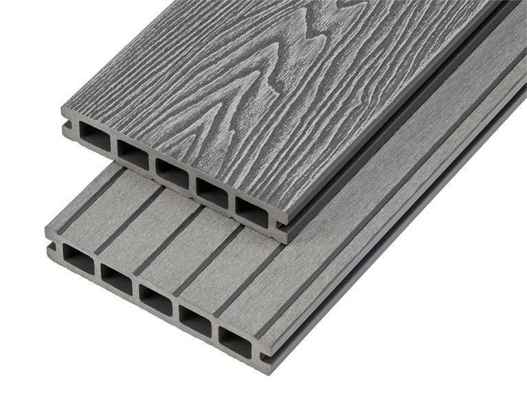 Woodgrain Effect Hollow Domestic Grade Composite Decking Board 4000mm x 150mm x 25mm - Stone Grey Price Comparisons | Compare The Build