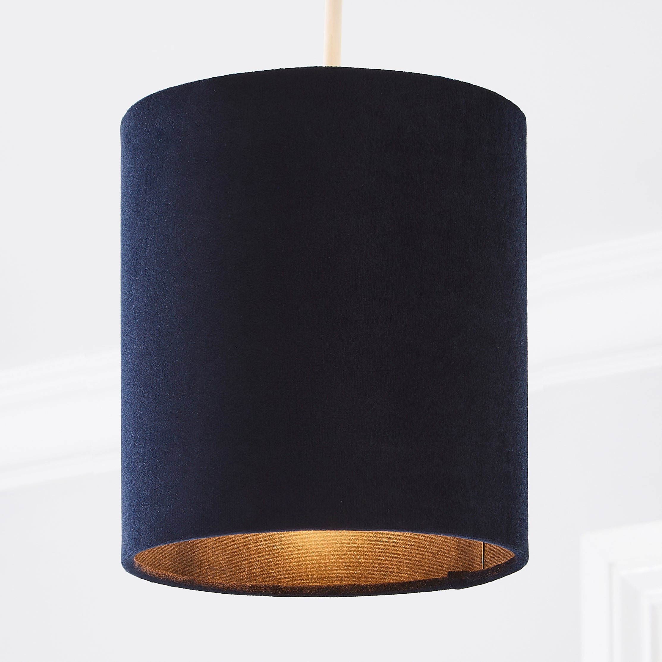 Nesa 18cm Velvet Cylinder Shade Navy Blue Price Comparisons | Compare The Build