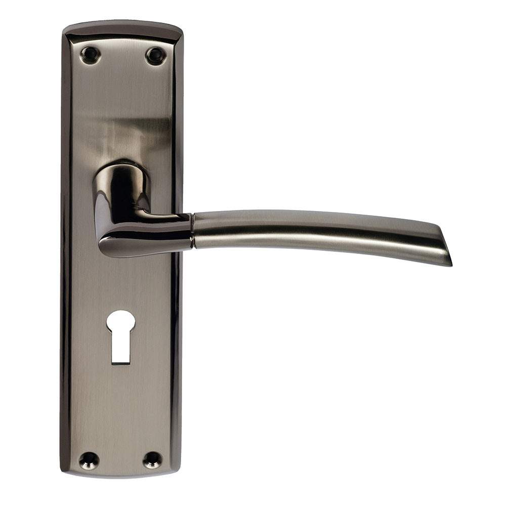 Eclipse Tifosi Dual Finish Lever Lock Handle On Backplate Black Nickel/Satin Nickel 63145 Price Comparisons | Compare The Build