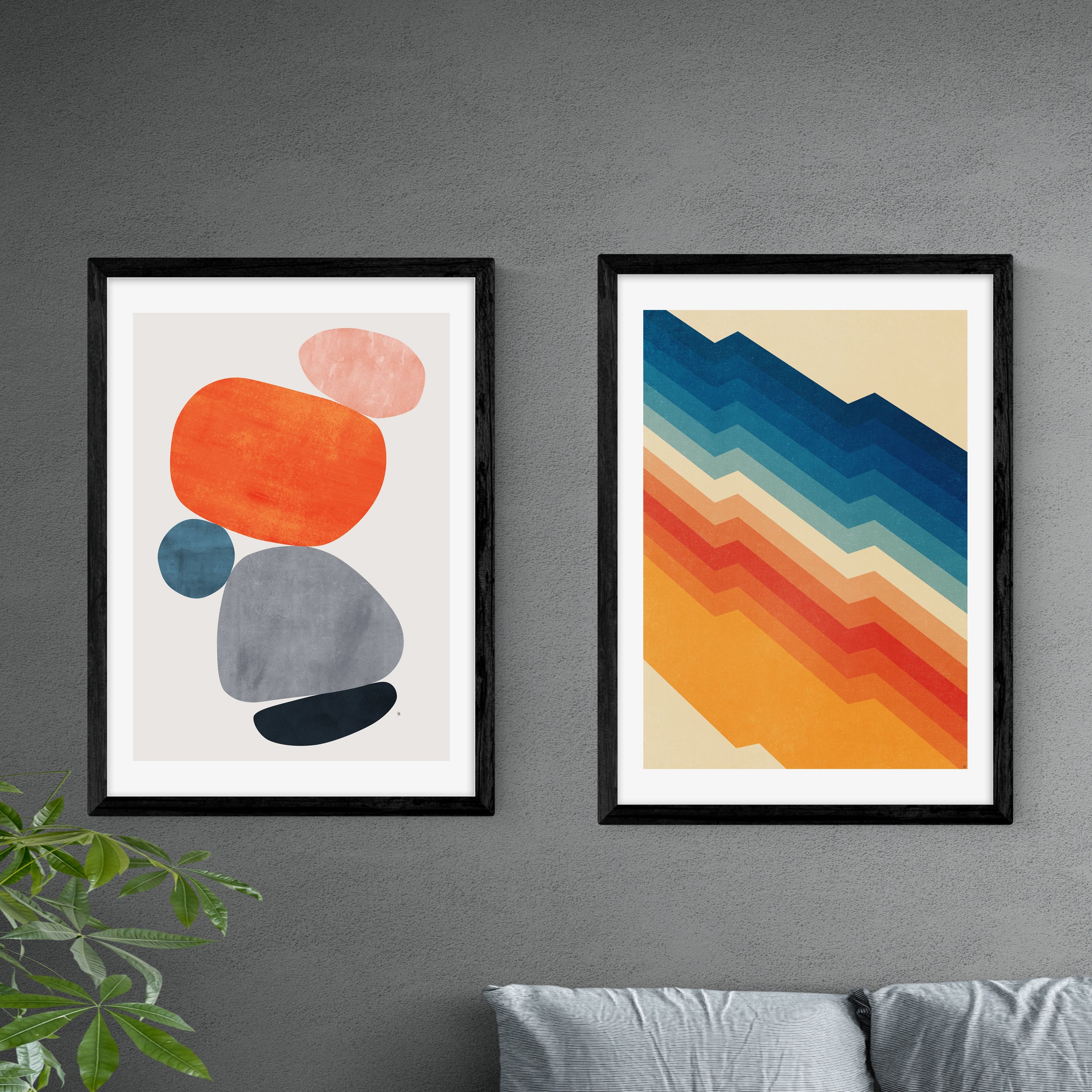 Set of 2 East End Prints Retro Abstract Prints MultiColoured Price Comparisons | Compare The Build