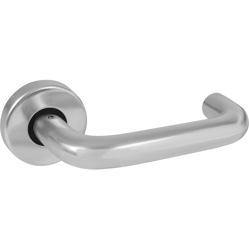 Eclipse Aluminium Round Bar Lever On Rose Door Handles Satin (Pair) in Silver | Compare The Build