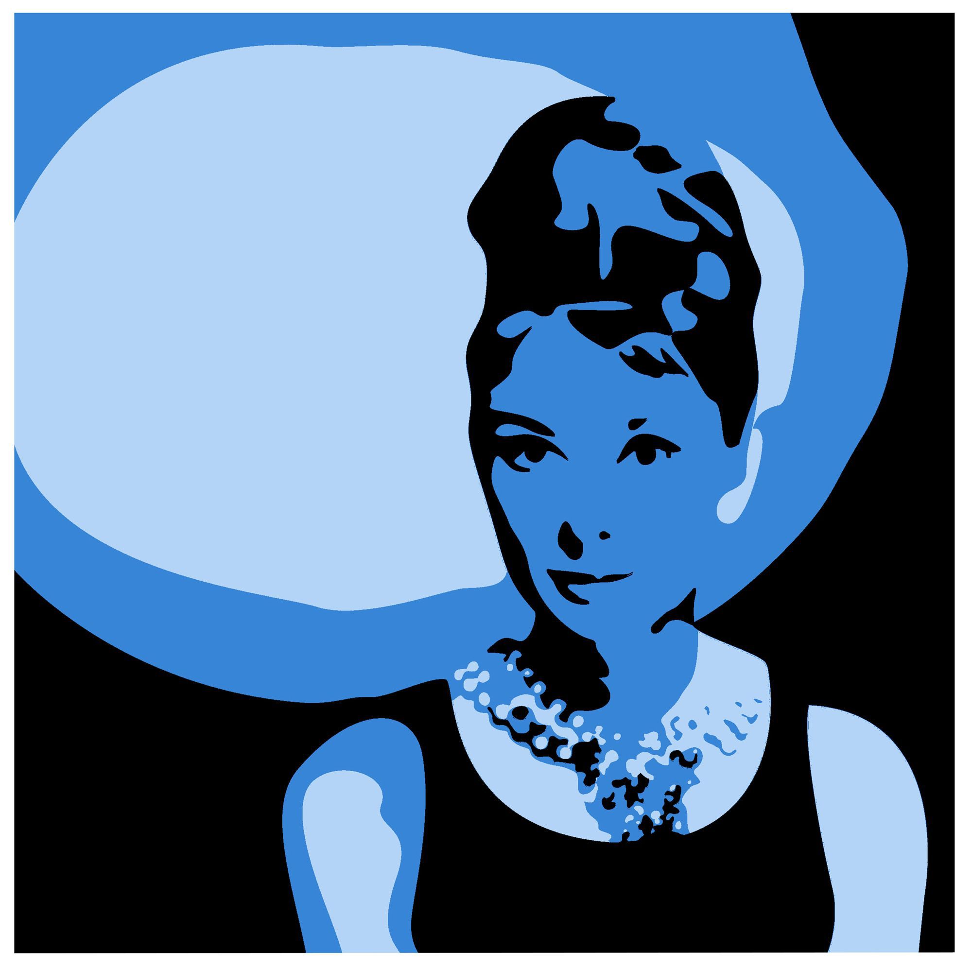 Audrey Hepburn Pop Art Black & Blue Canvas (W)625mm (H)625mm Price Comparisons | Compare The Build