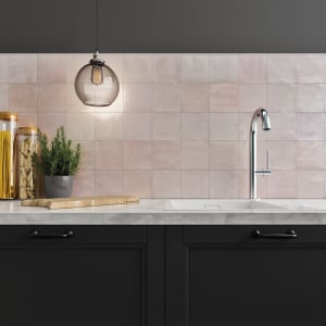 Wickes Boutique Flora Blush Pink Gloss Ceramic Wall Tile - 130 x 130mm - Pack of 38 Price Comparisons | Compare The Build