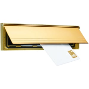 Wickes 75 x 292mm Internal Letter Box Draught Excluder with Flap - Gold | Compare The Build