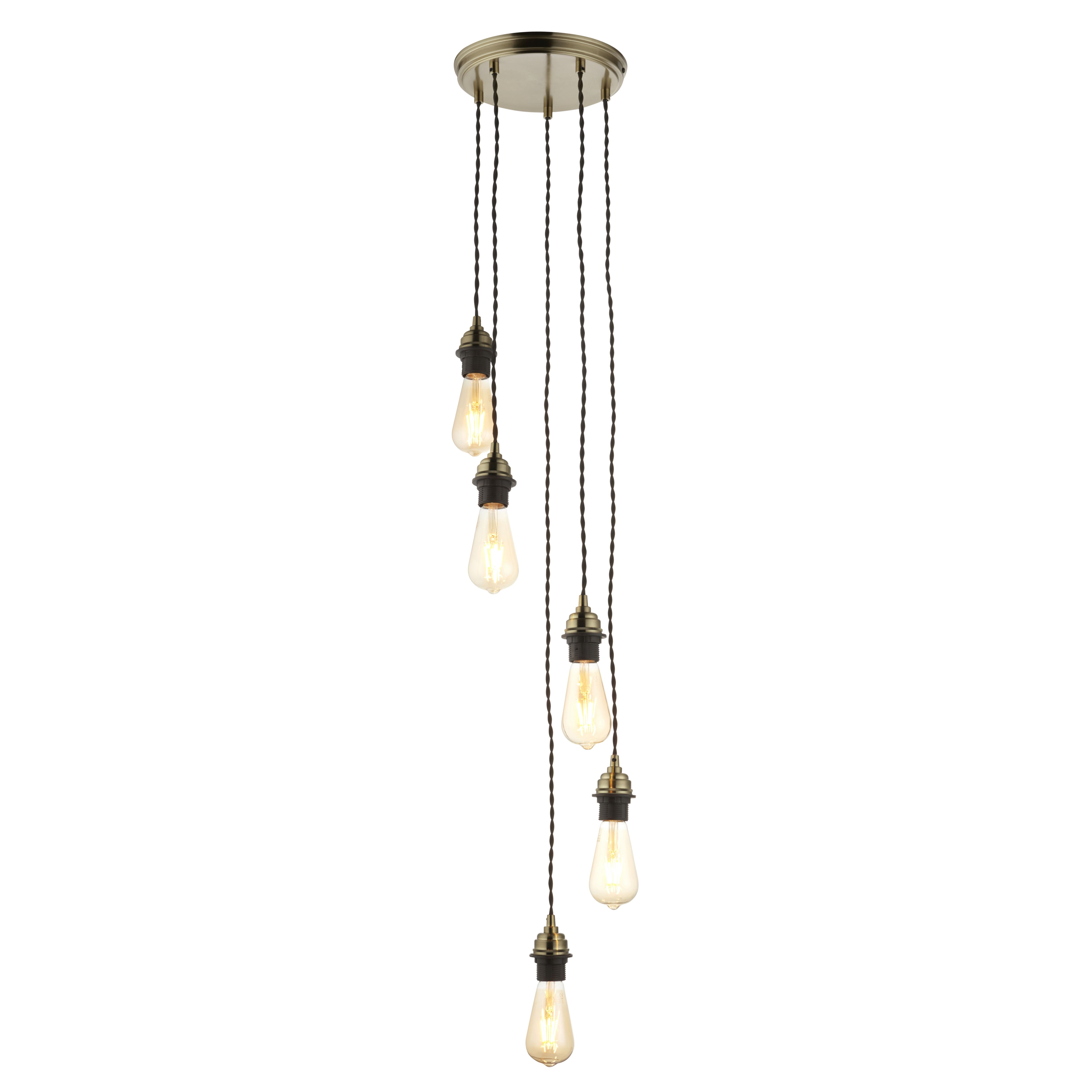 Antique Brass Effect 5 Light Cable Light Set Price Comparisons | Compare The Build