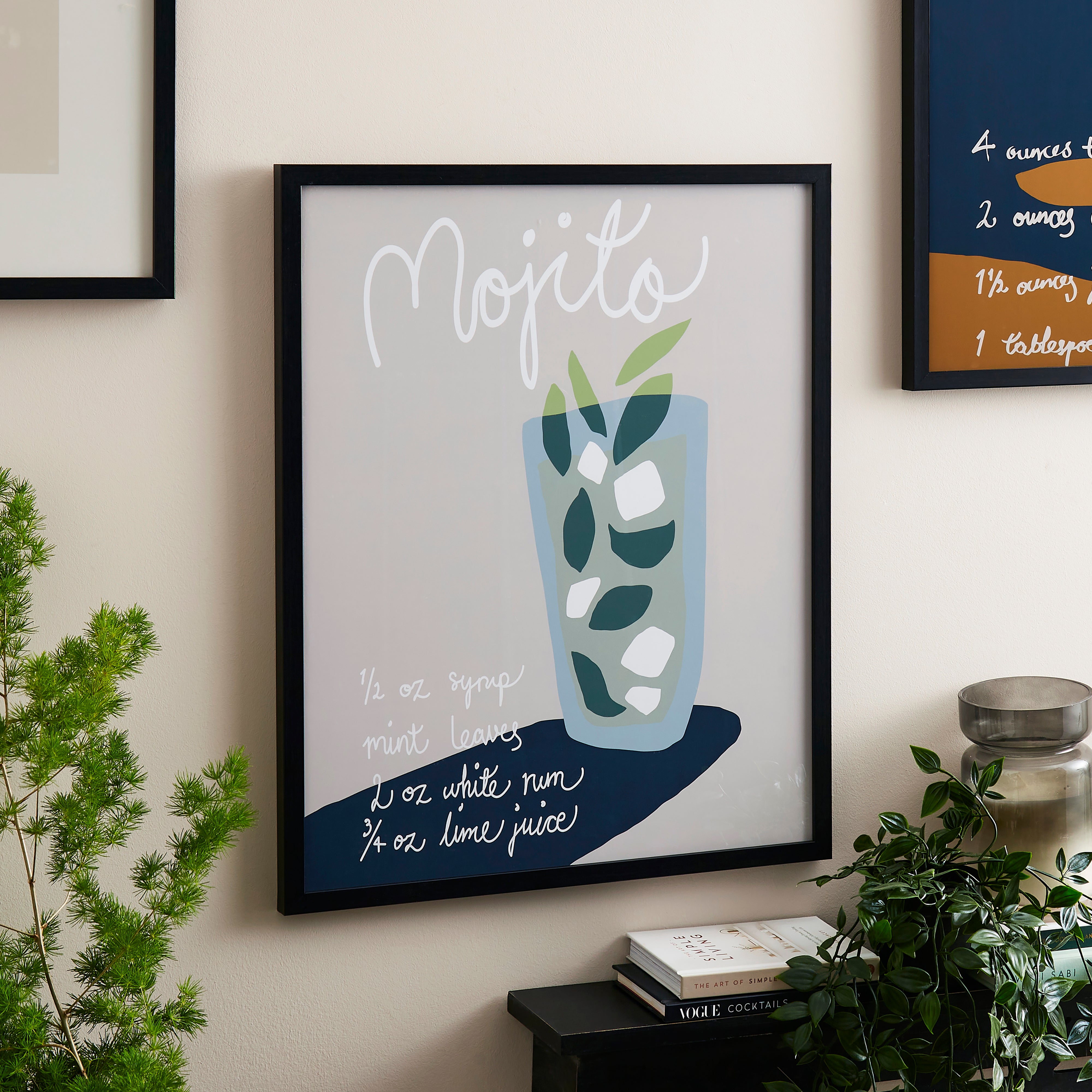 Mojito Cocktail Recipe Framed Print, 42 X 52cm Grey | Compare The Build