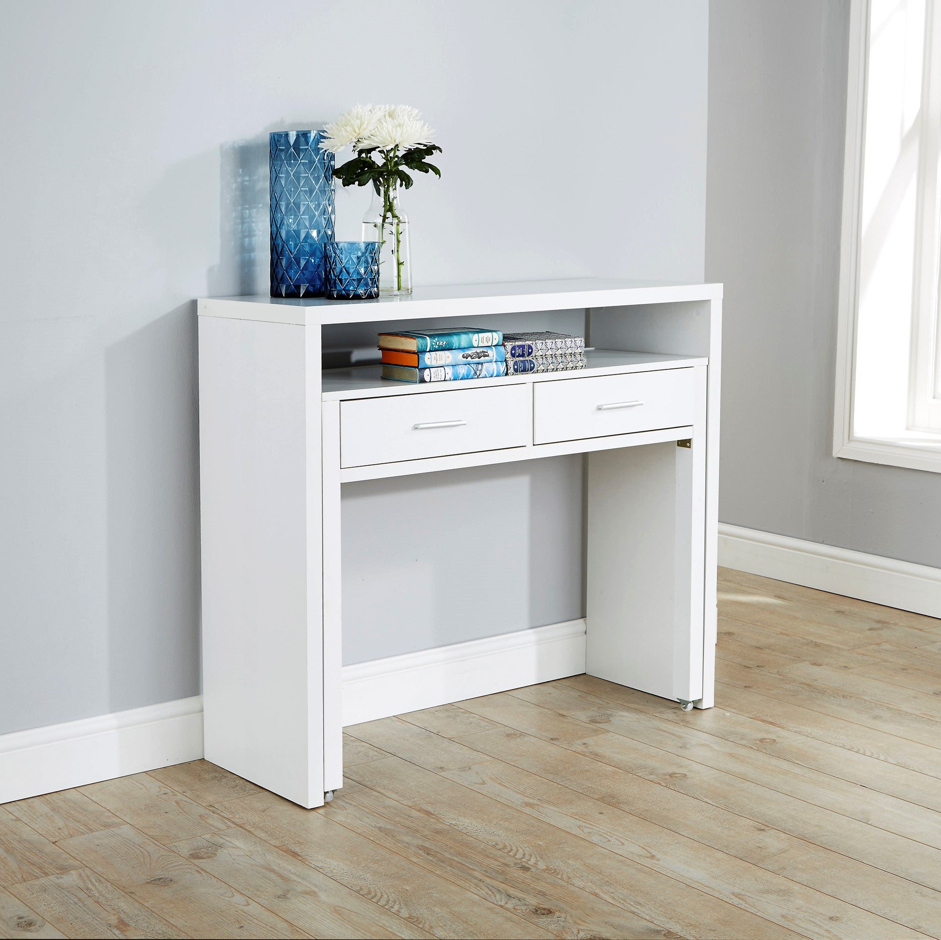 Regis White Hideaway Console Desk White Price Comparisons | Compare The Build