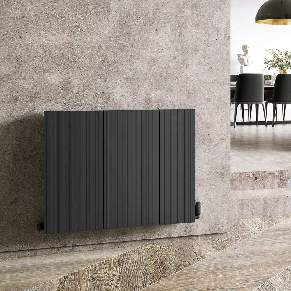 Trade Direct Aphex Aluminum Horizontal, Designer Radiator, Black, 600mm x 748mm - Grooved Price Comparisons | Compare The Build