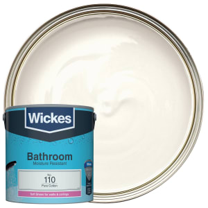 Wickes Bathroom Soft Sheen Emulsion Paint - Pure Cotton No.110 - 2.5L Price Comparisons | Compare The Build