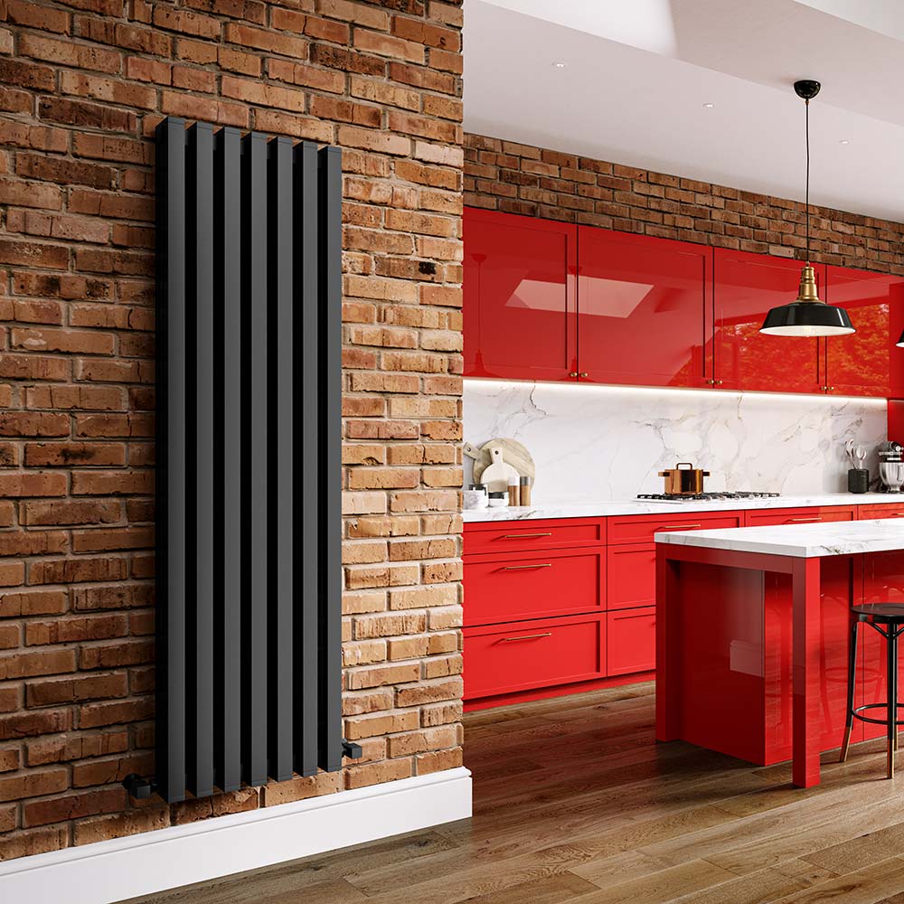 Trade Direct Quad Aluminium Column Vertical Radiator, Black, 1800mm x 390mm Price Comparisons | Compare The Build