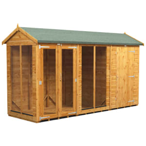 Power Sheds 12 x 4ft Apex Shiplap Dip Treated Summerhouse - Including 4ft Side Store Price Comparisons | Compare The Build