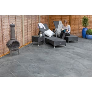 Marshalls Casarta Slate Textured Black Paving Slab Mixed Size - 17.79 m2 pack Price Comparisons | Compare The Build