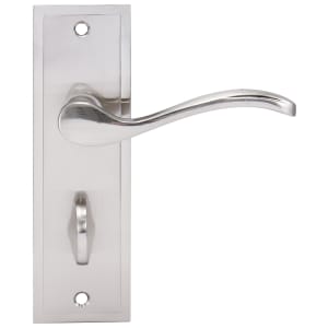 Lisbon Satin Nickel Bathroom Door Handle - 1 Pair Price Comparisons | Compare The Build