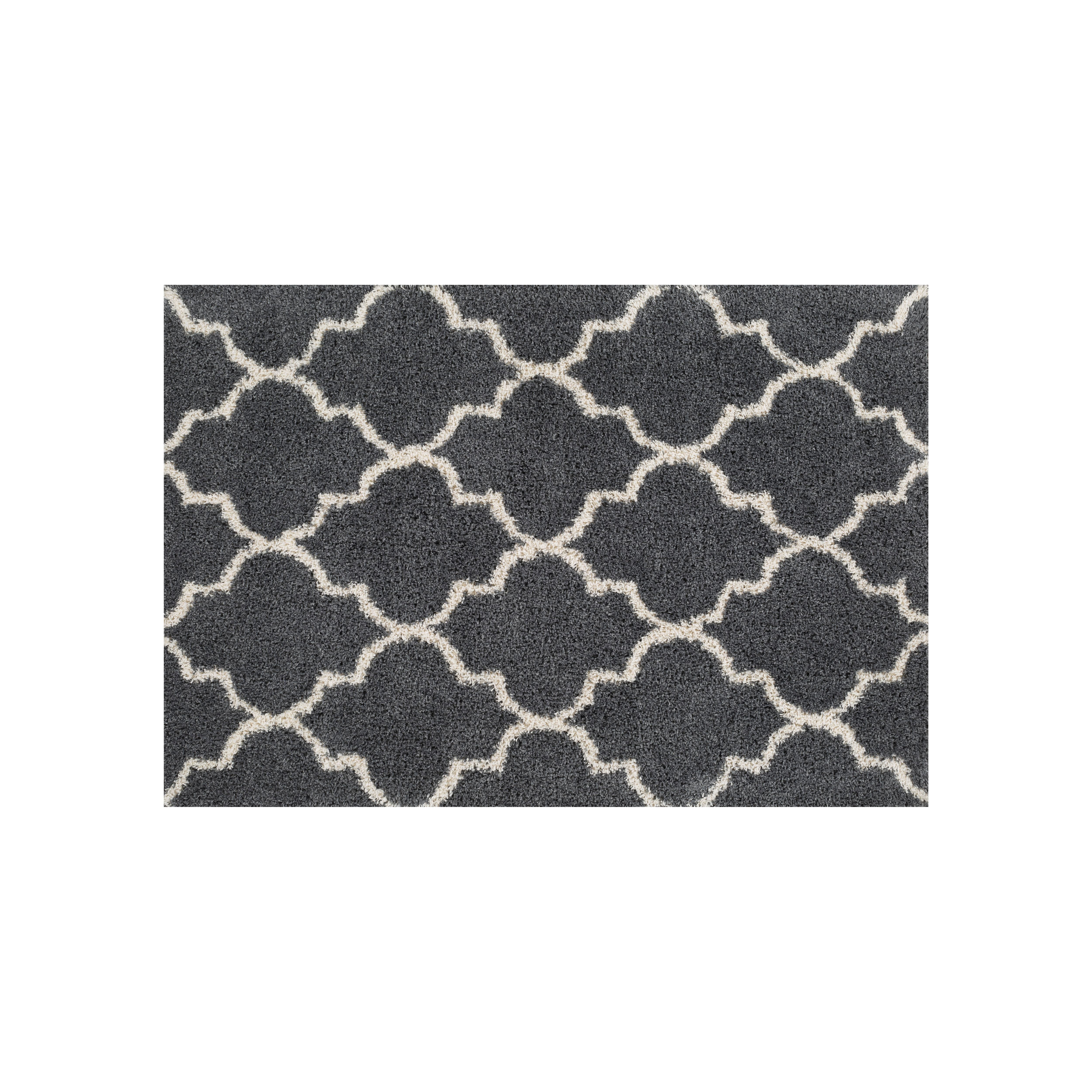 Lila Geometric Dark Grey & White Rug 170Cmx120Cm Price Comparisons | Compare The Build