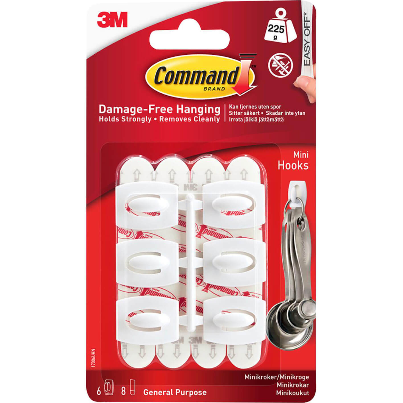 Command Adhesive Strip Mini Hooks White Pack of 6 Price Comparisons | Compare The Build