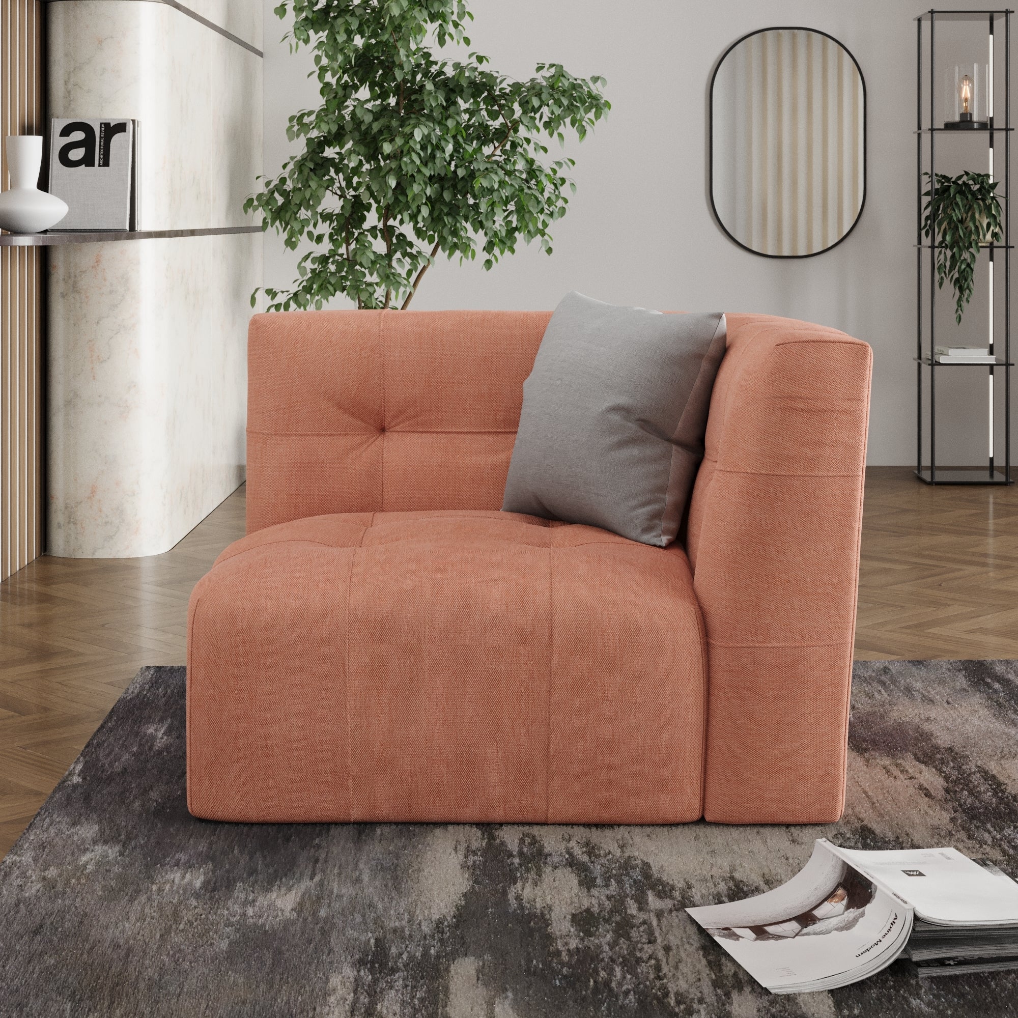 Squish Tonal Chenille RHF Corner Modular Piece Clay Price Comparisons | Compare The Build