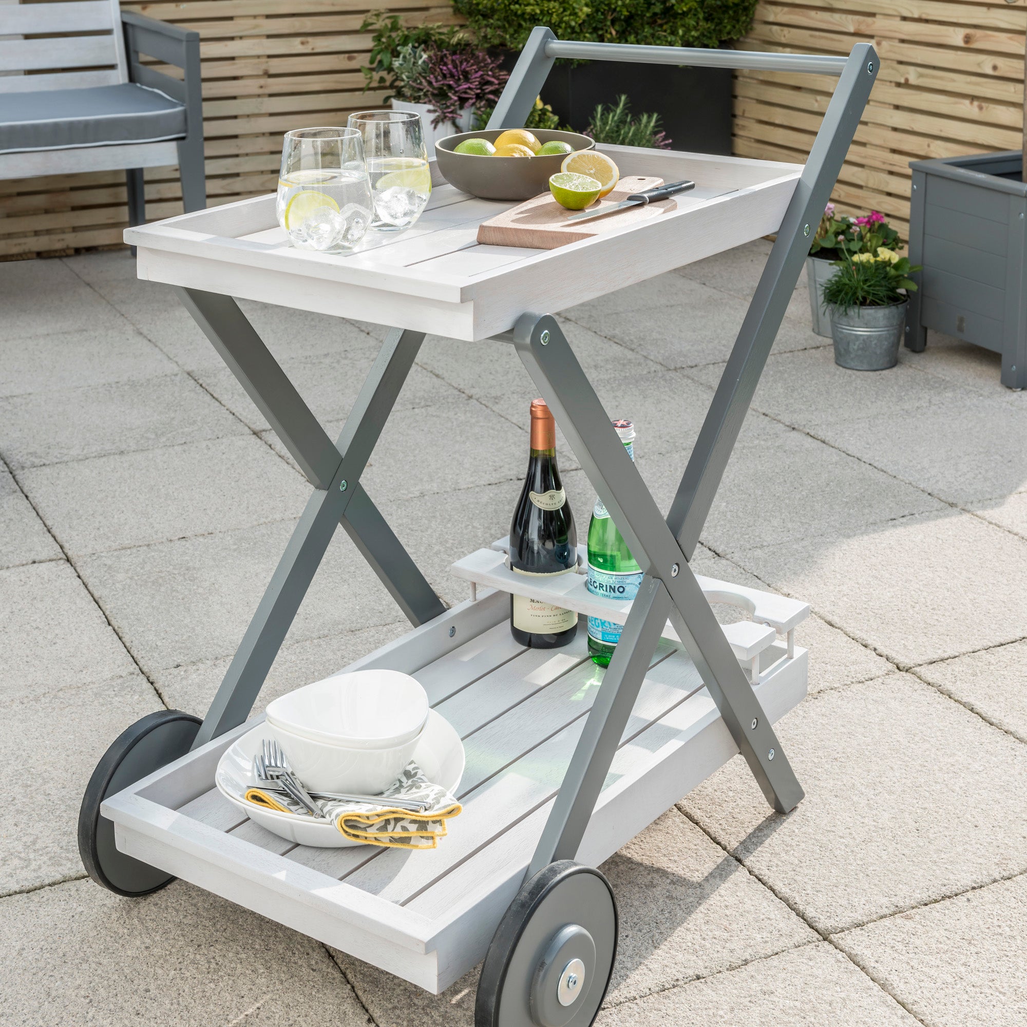 Florenity Grigio Grey Tea Trolley Grey | Compare The Build