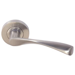 Eden Satin Nickel Round Rose Door Handle - 1 Pair | Compare The Build