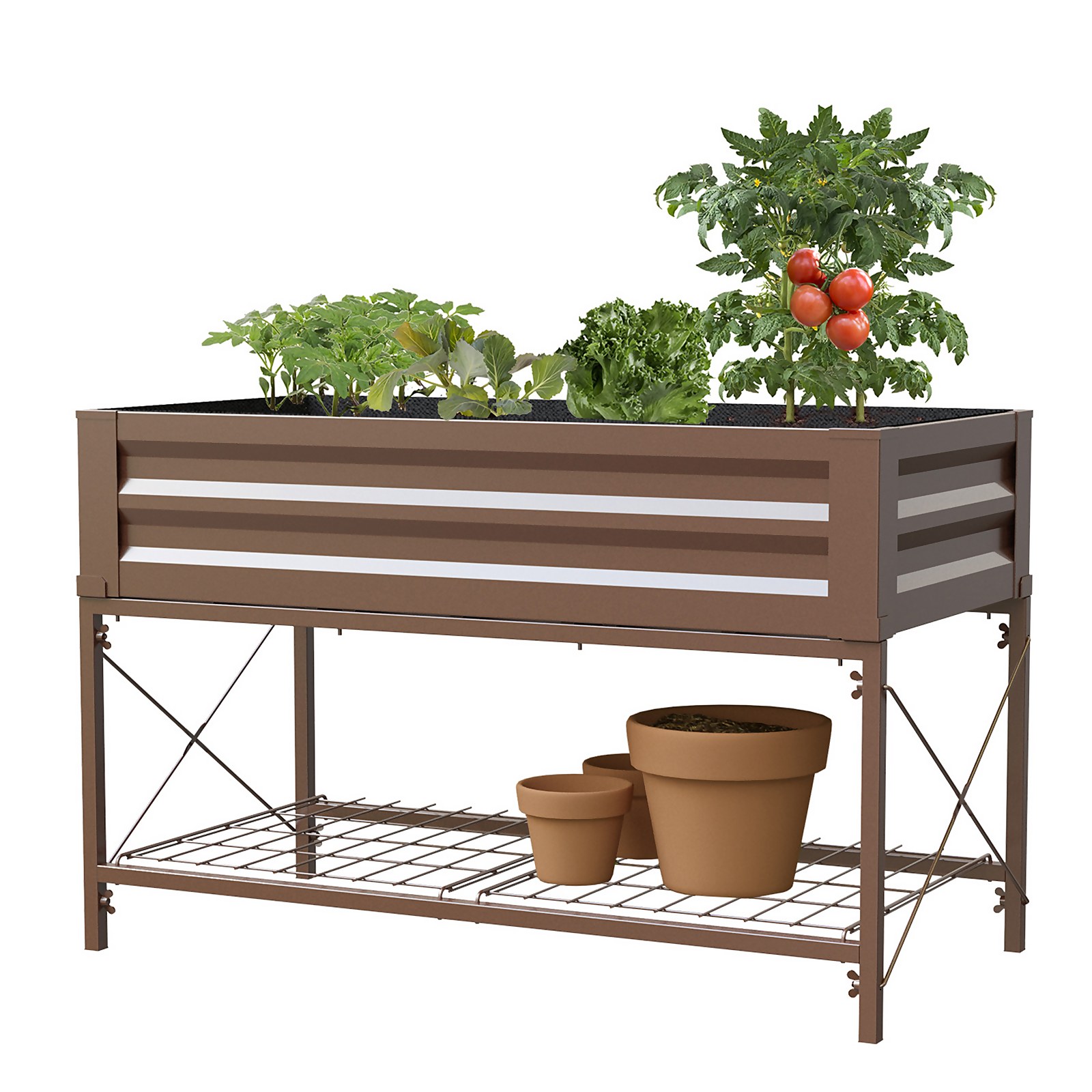 Panacea Steel Rasied Garden Planter with Stand - Brown Price Comparisons | Compare The Build