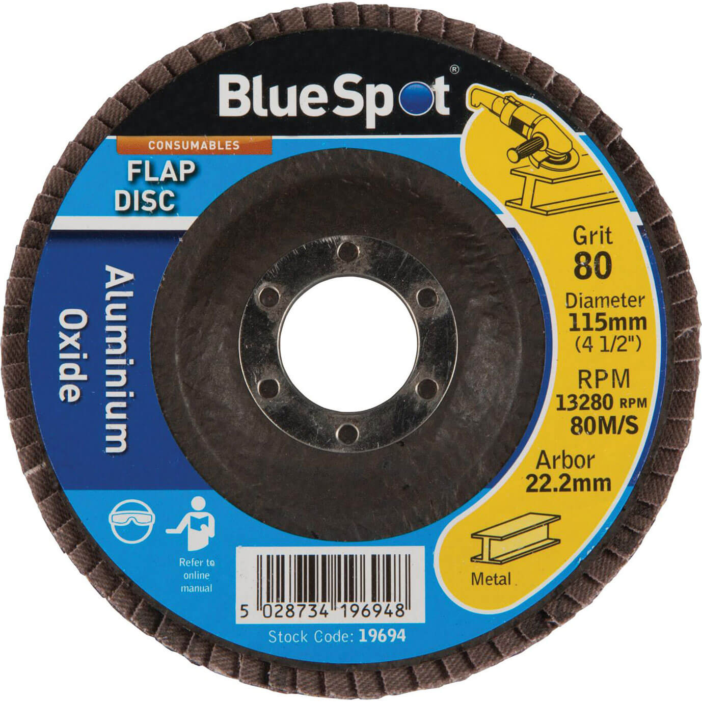 BlueSpot Flap Disc 115mm 115mm 80g Price Comparisons | Compare The Build