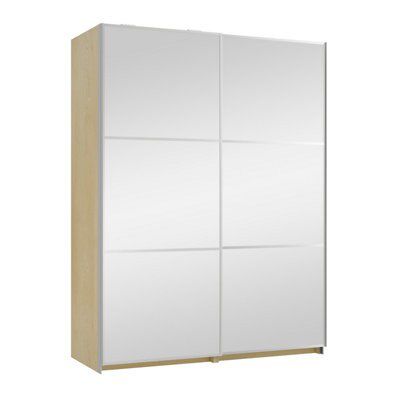 Darwin Contemporary Oak Effect Sliding Door Wardrobe (H)2054mm (W)1500mm (D)616mm Price Comparisons | Compare The Build