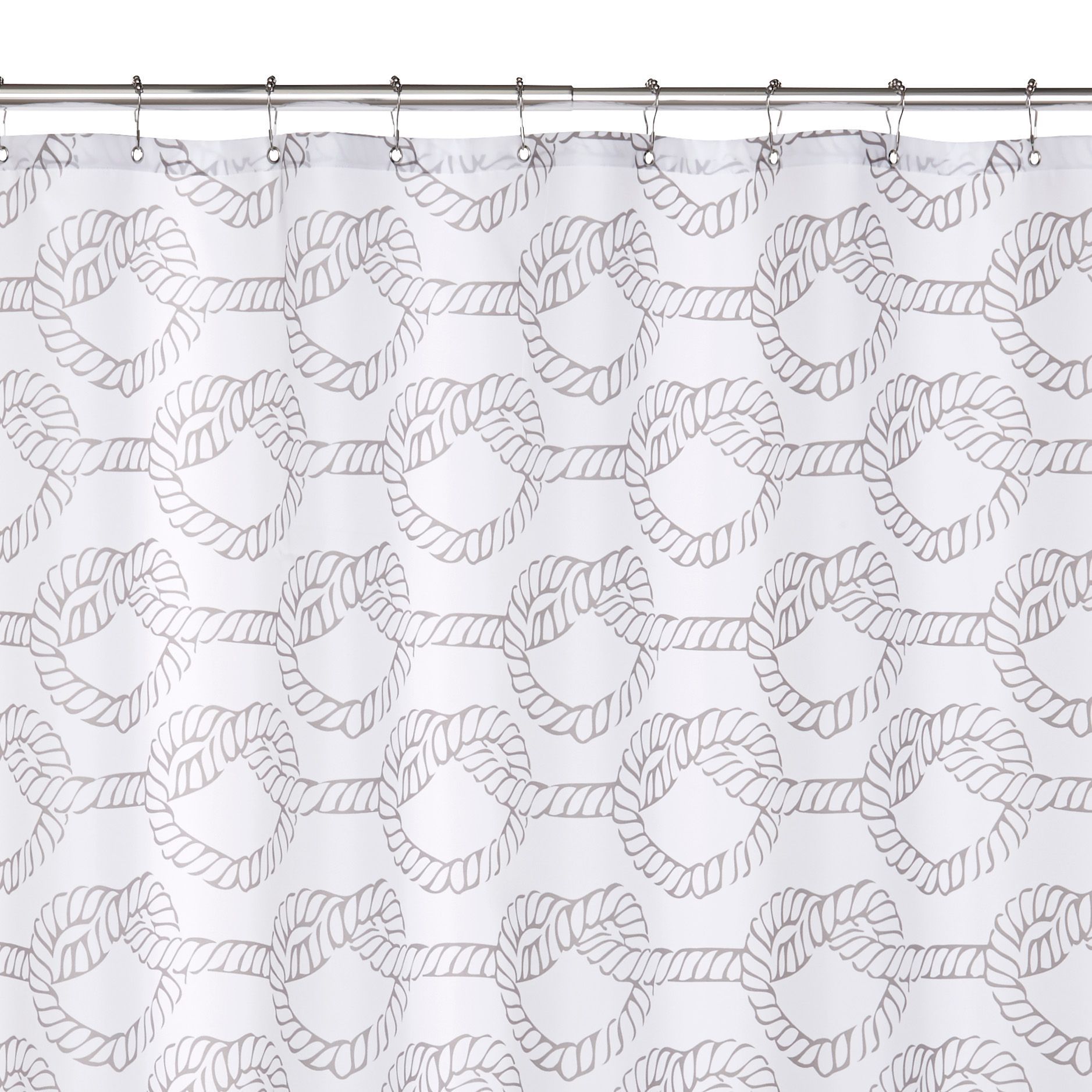 Grey Love Knots Shower Curtain (L)1800 mm | Compare The Build