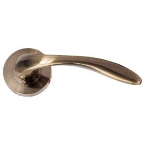 Venice Antique Brass Round Rose Door Handle - 1 Pair Price Comparisons | Compare The Build