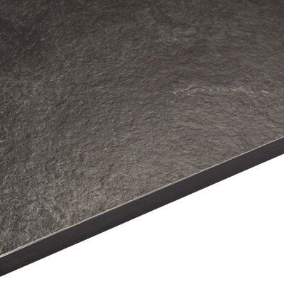 Exilis 12.5mm Black Stone Effect Laminate Square Edge Kitchen Worktop, (L)3020mm | Compare The Build