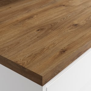 Wickes Wood Effect Laminate Breakfast Bar - Pati Oak - 38mm x 900mm x 3m Price Comparisons | Compare The Build