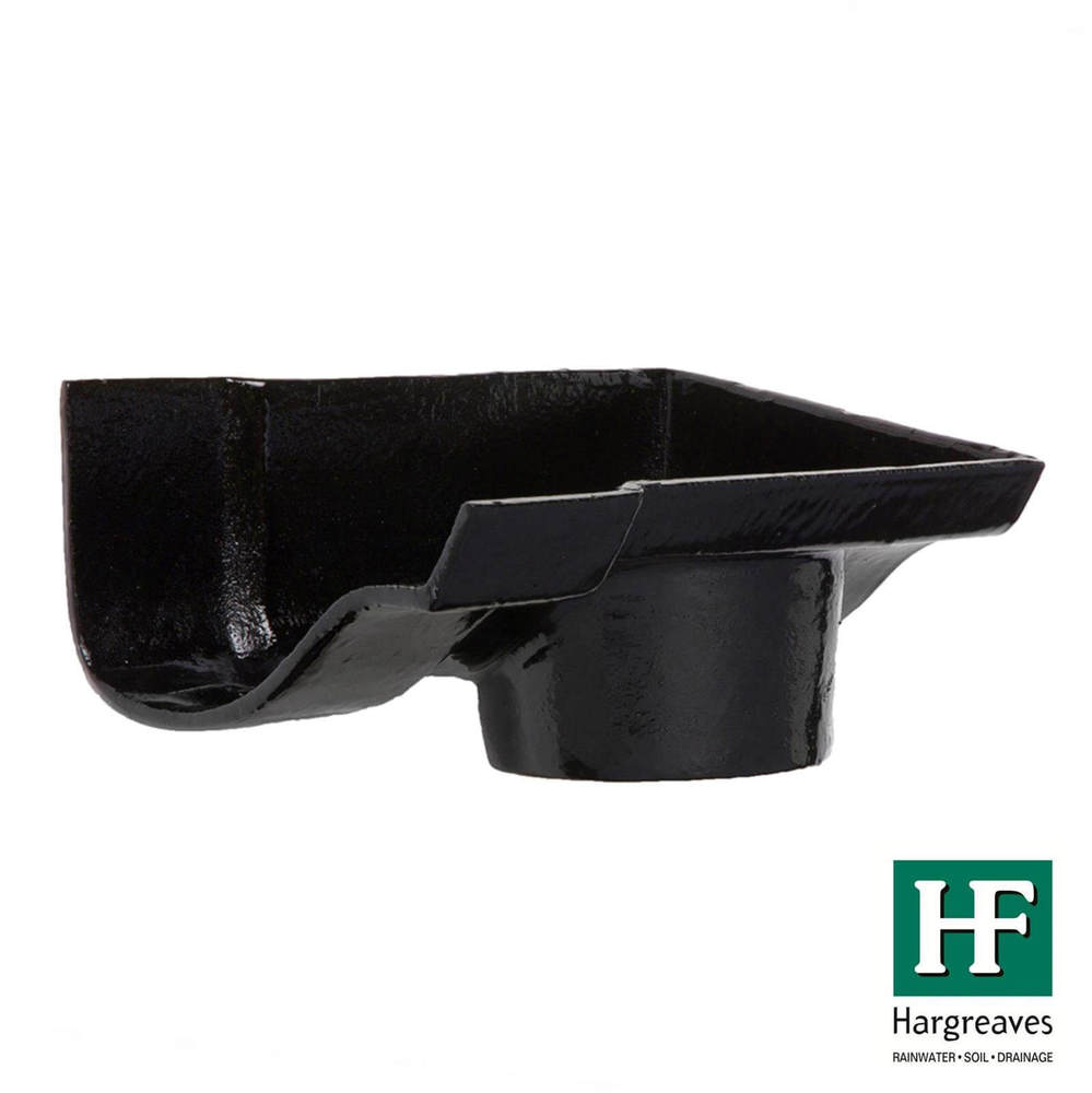 Cast Iron Ogee Gutter Right Hand Stopend Outlet - 100mm for 75mm Downpipe Black Price Comparisons | Compare The Build