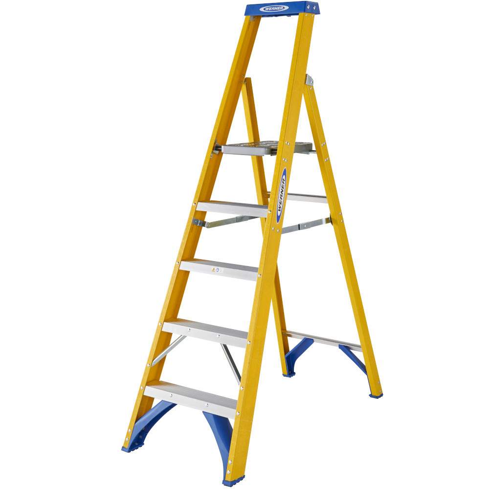 Werner 5 Tread Trade Fibreglass Platform Step Ladder - BS 2037 EN131 Professional 7170518 Price Comparisons | Compare The Build