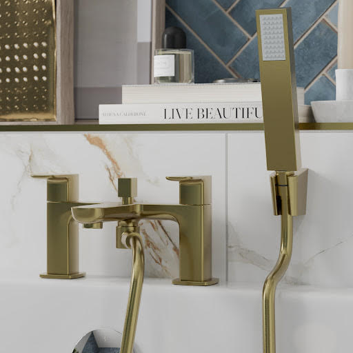 Merano Matera Bath Shower Mixer Tap with Shower Kit - Brushed Brass Price Comparisons | Compare The Build