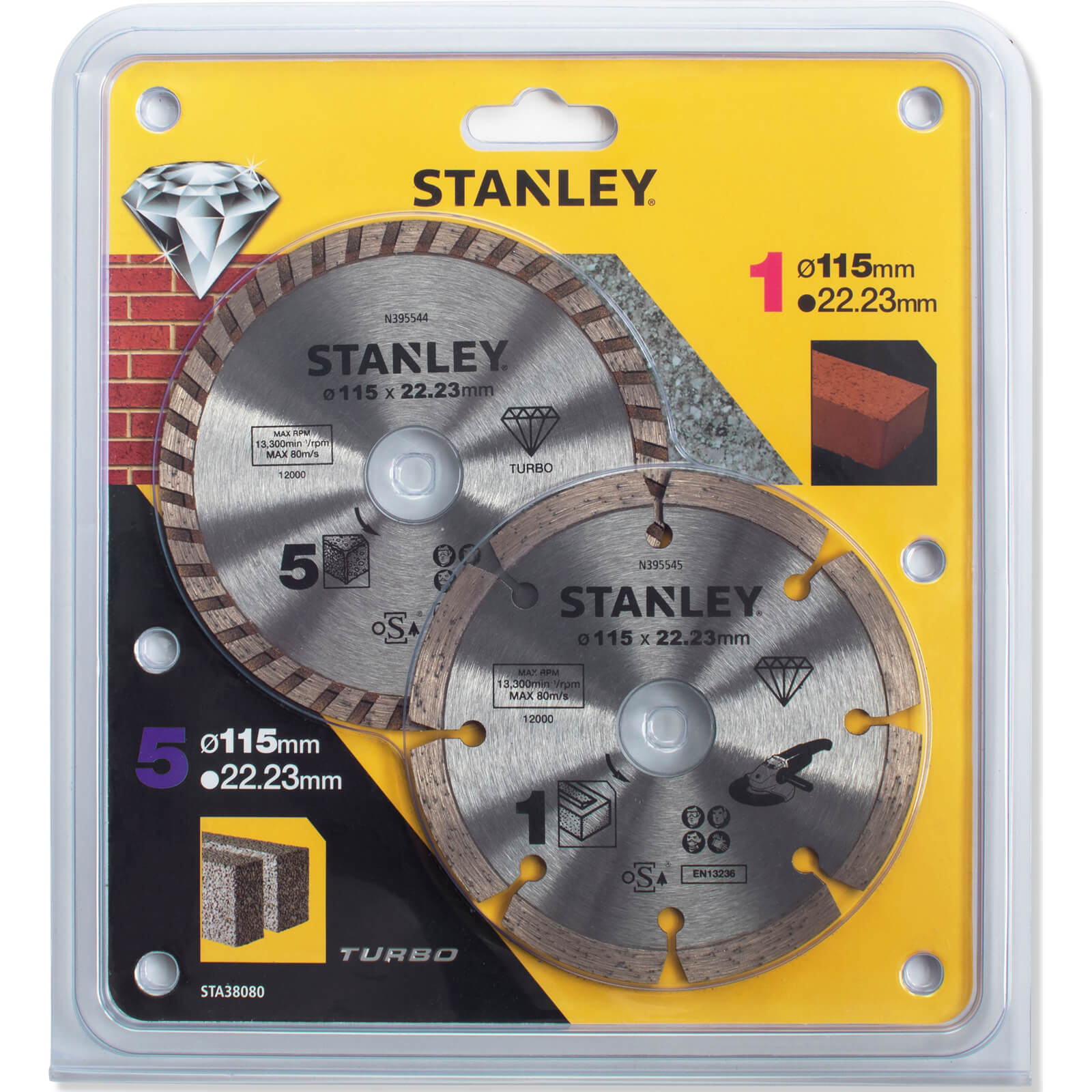 Stanley 2 Piece Diamond Cutting Disc Set 115mm | Compare The Build