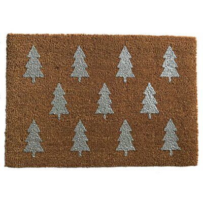 Silver Effect Christmas Trees Glitter Door Mat, 40Cm X 58Cm | Compare The Build