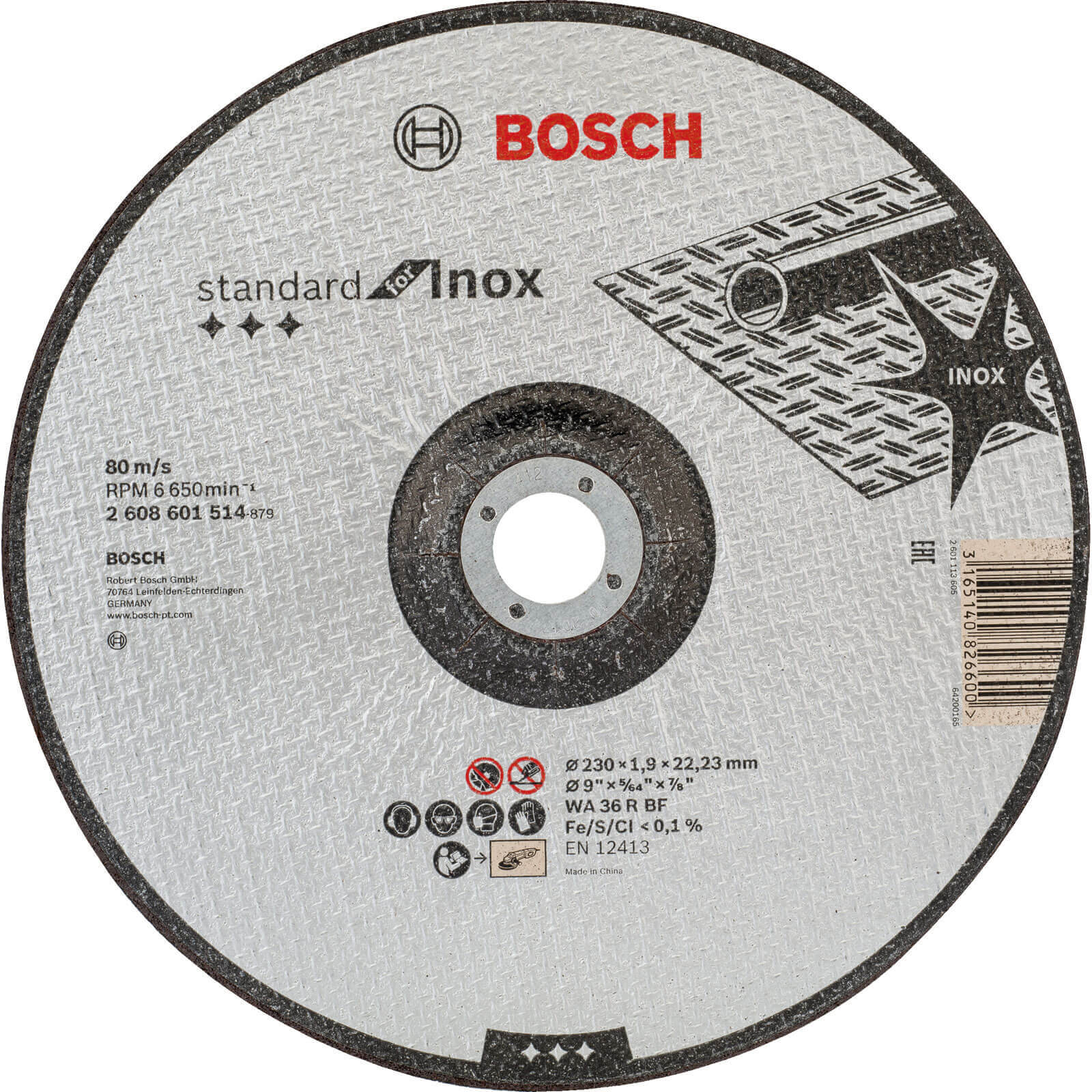 Bosch Rapido Best Depressed Centre Inox Cutting Disc 230mm 1.9mm 22mm | Compare The Build