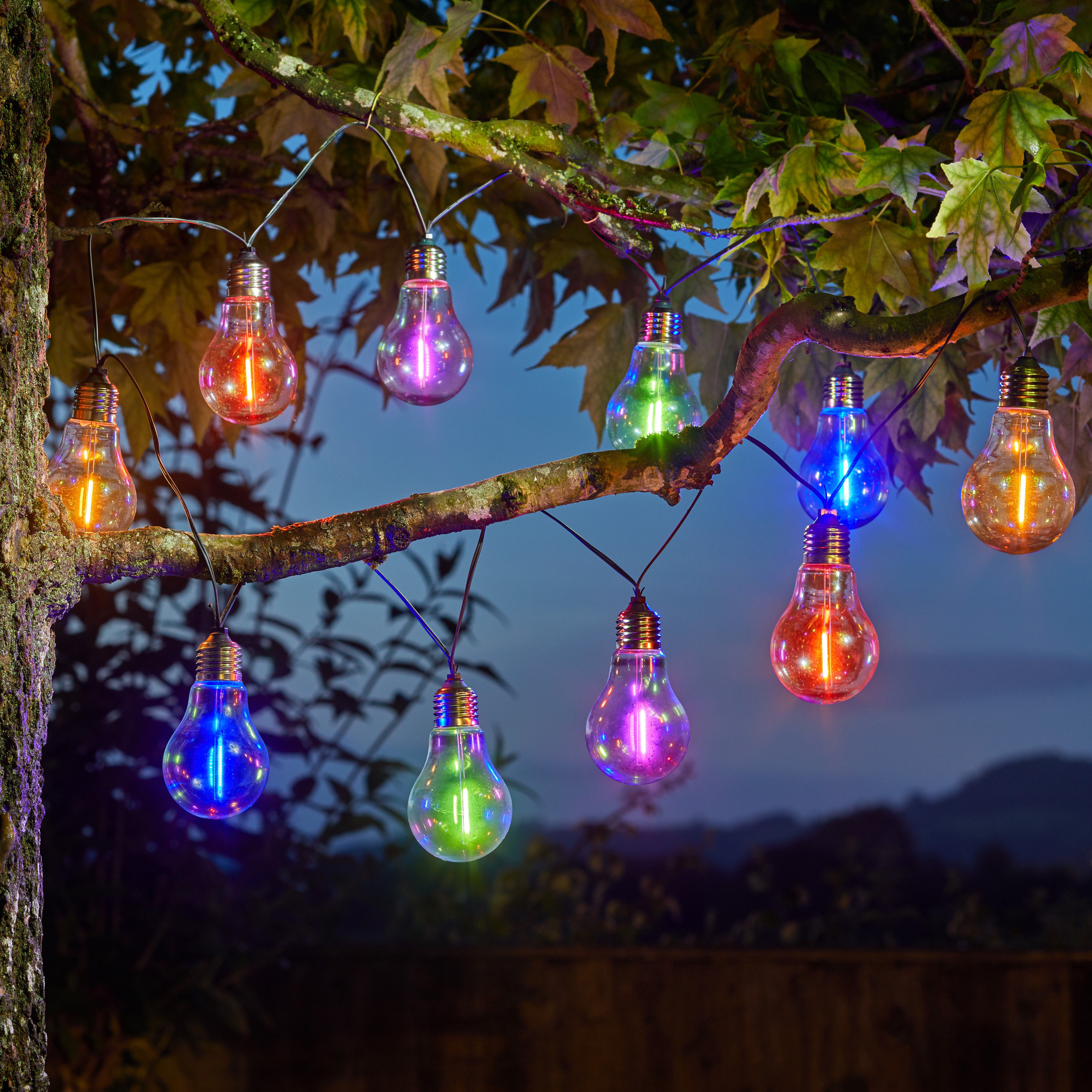 Solar Vintage Solar-Powered Multicolour 10 Led Outdoor String Lights Price Comparisons | Compare The Build