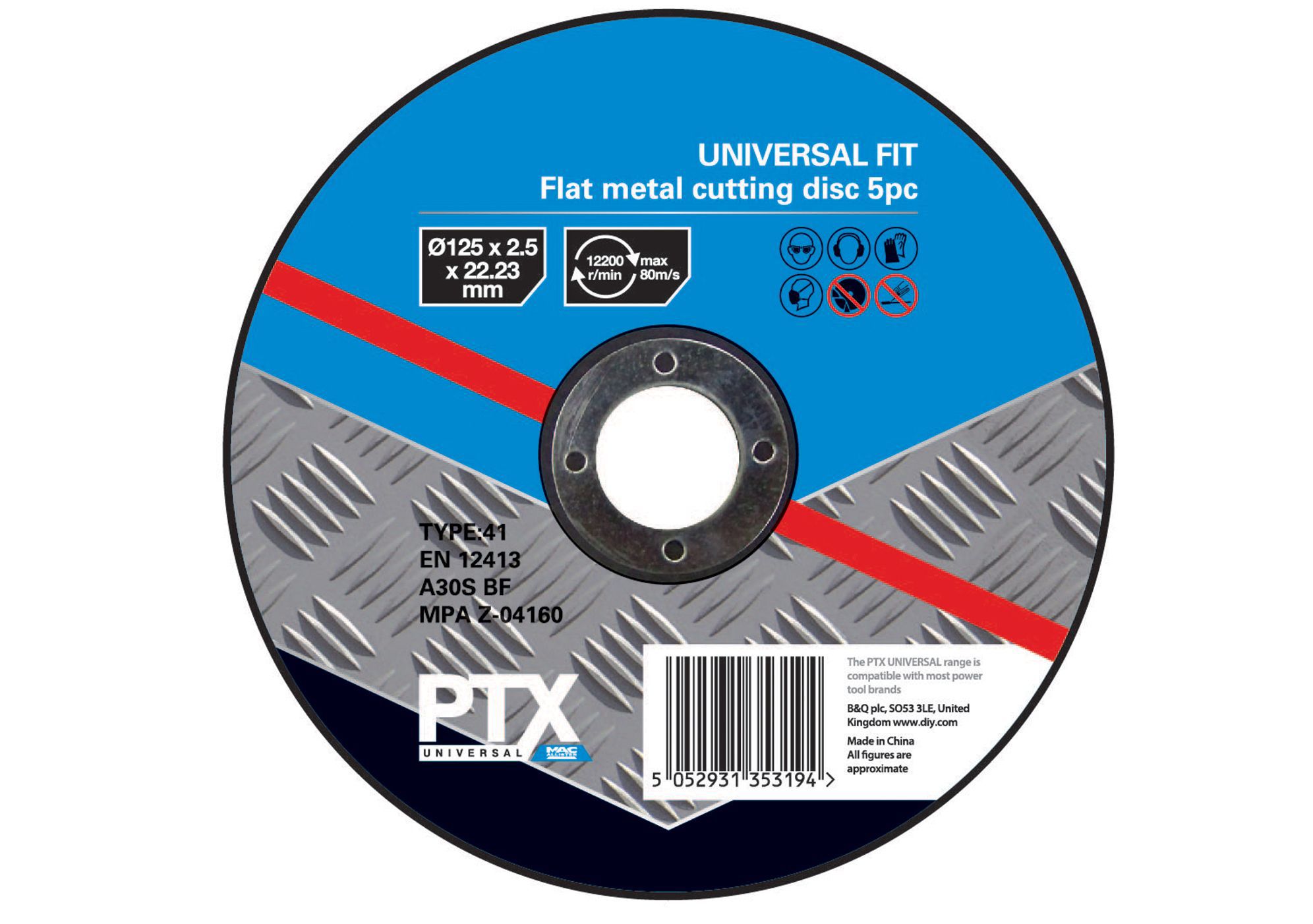 Ptx (Dia)125mm Flat Metal Cutting Disc, Pack Of 5 Price Comparisons | Compare The Build