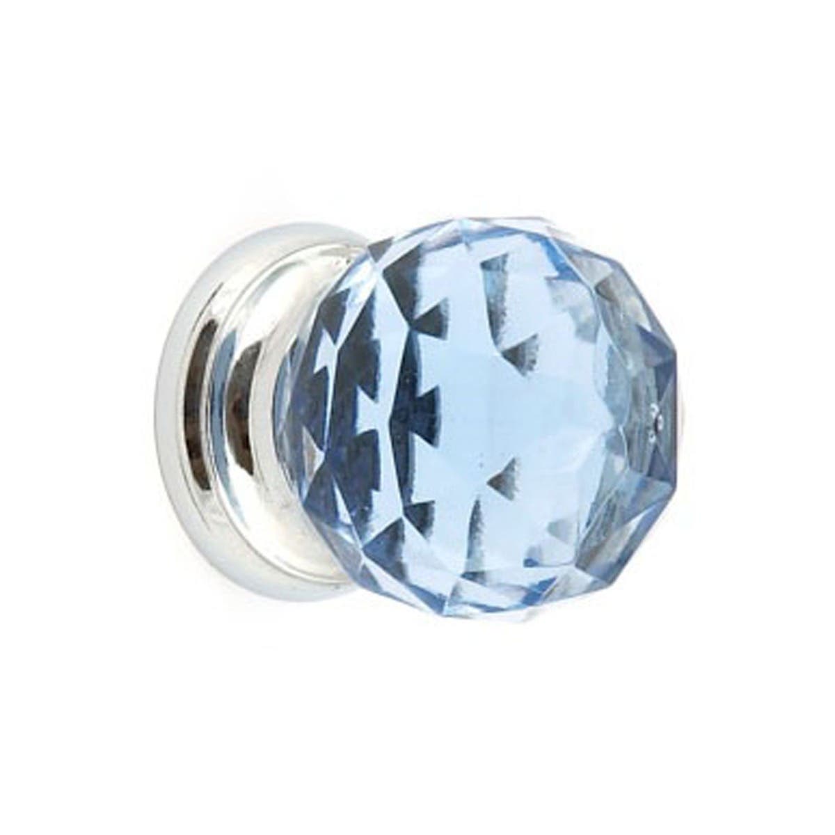 Blue Glass Faceted Cabinet Knob 38mm Chrome Price Comparisons | Compare The Build