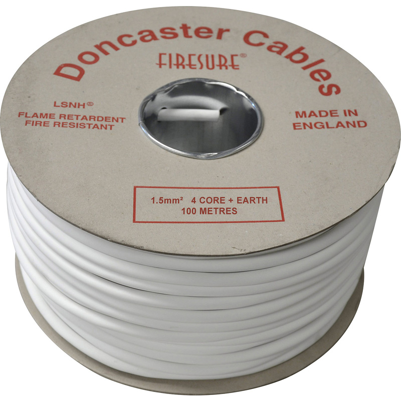 Doncaster Cables Firesure 500 1.5mm x 4 Core Fire Cable + 50 DC34 P Clips 100m in White Price Comparisons | Compare The Build