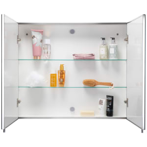 Croydex Finchley Large Double Door Bathroom Cabinet - 670 x 800mm | Compare The Build