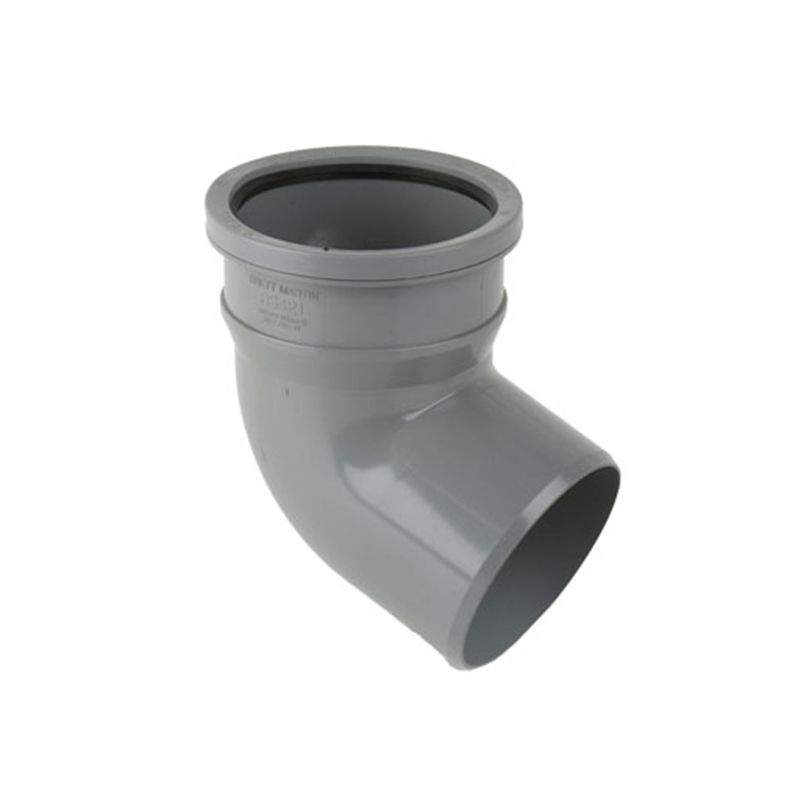 Single Socket Bend Push Fit Soil Pipe 112.5dg in Grey - 110mm Plastic Brett Martin BS421G Price Comparisons | Compare The Build