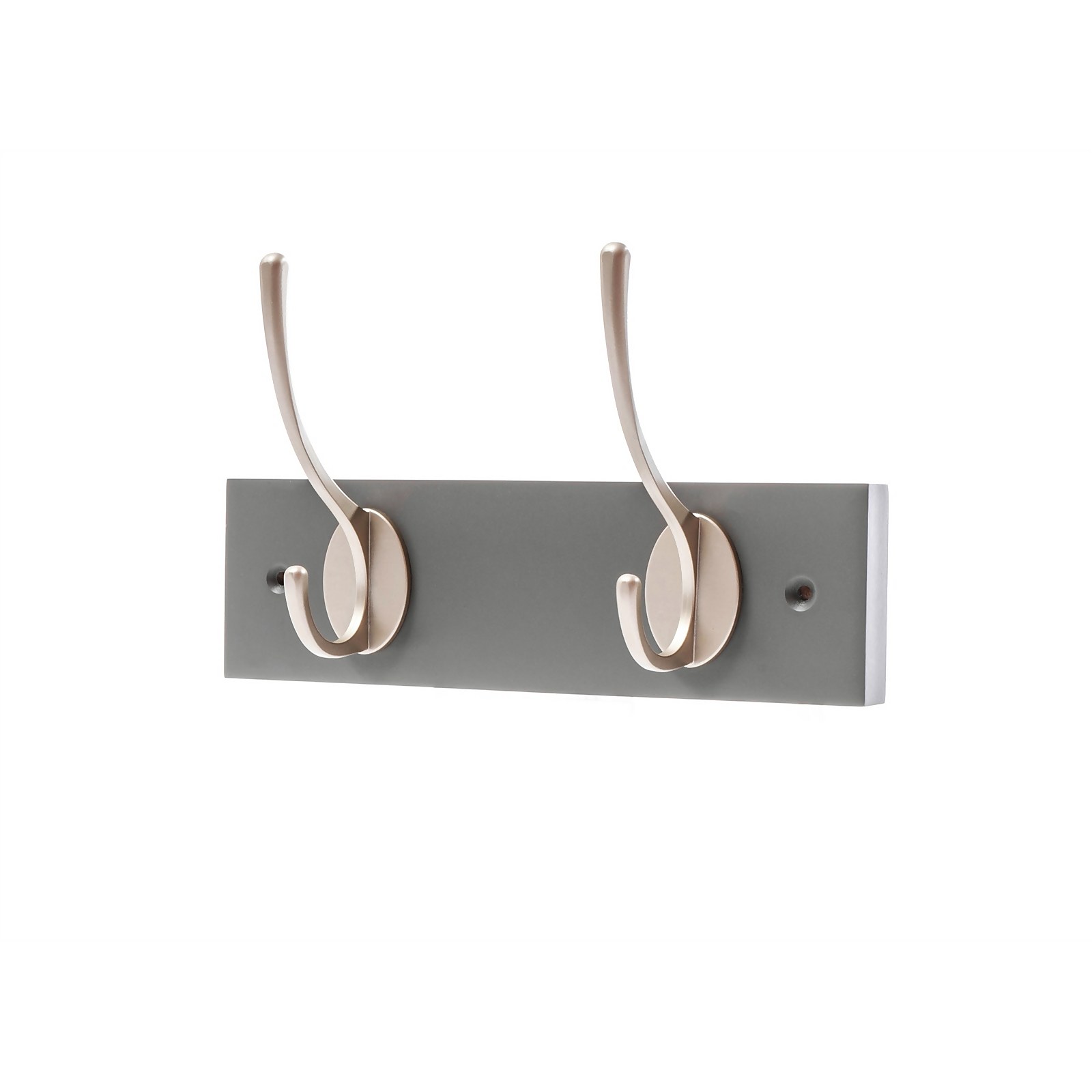 2 Victorian Satin Nickel Hooks on Slate Grey Bloc Board Price Comparisons | Compare The Build