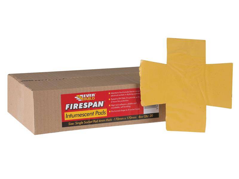 Everbuild EVBFSPANDBLE Firespan Intumescent Double Socket Pad (Box 20) Price Comparisons | Compare The Build