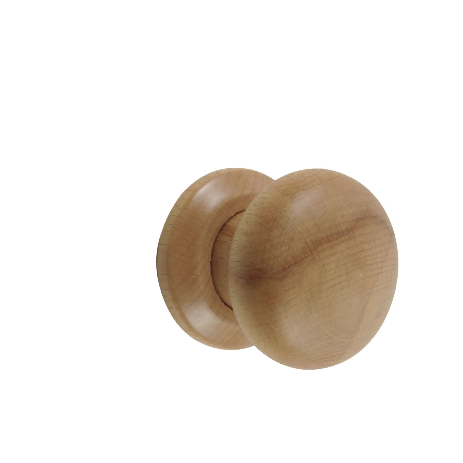 Beech Effect Wood Round Door Knob (Dia)56.55mm, Pair | Compare The Build