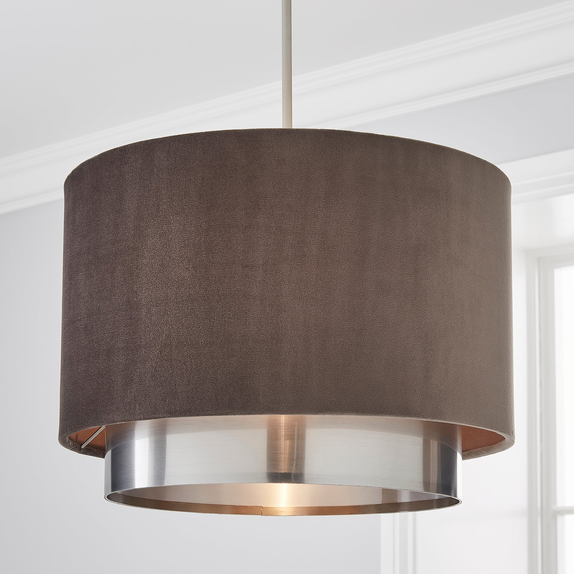 Grey Nesa Two Tier Velvet Shade Grey Price Comparisons | Compare The Build