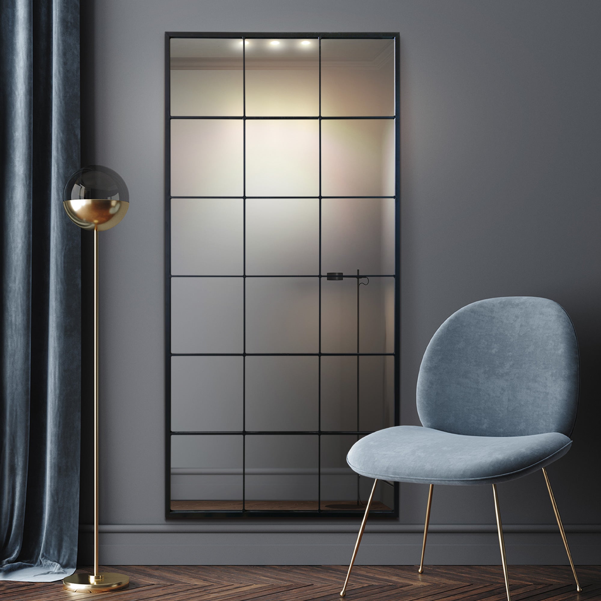 Fenestra Modern Window Full Length Wall Mirror Black Price Comparisons | Compare The Build