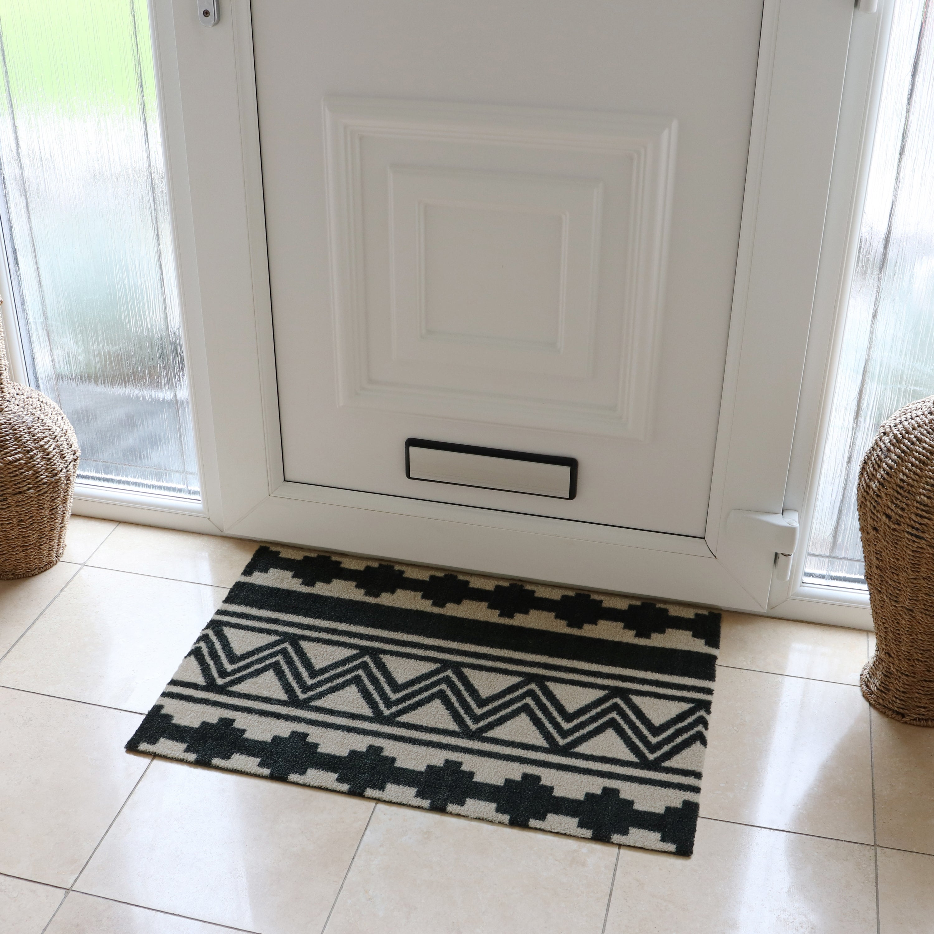 JVL Mega Latex Aztec Doormat Black Price Comparisons | Compare The Build