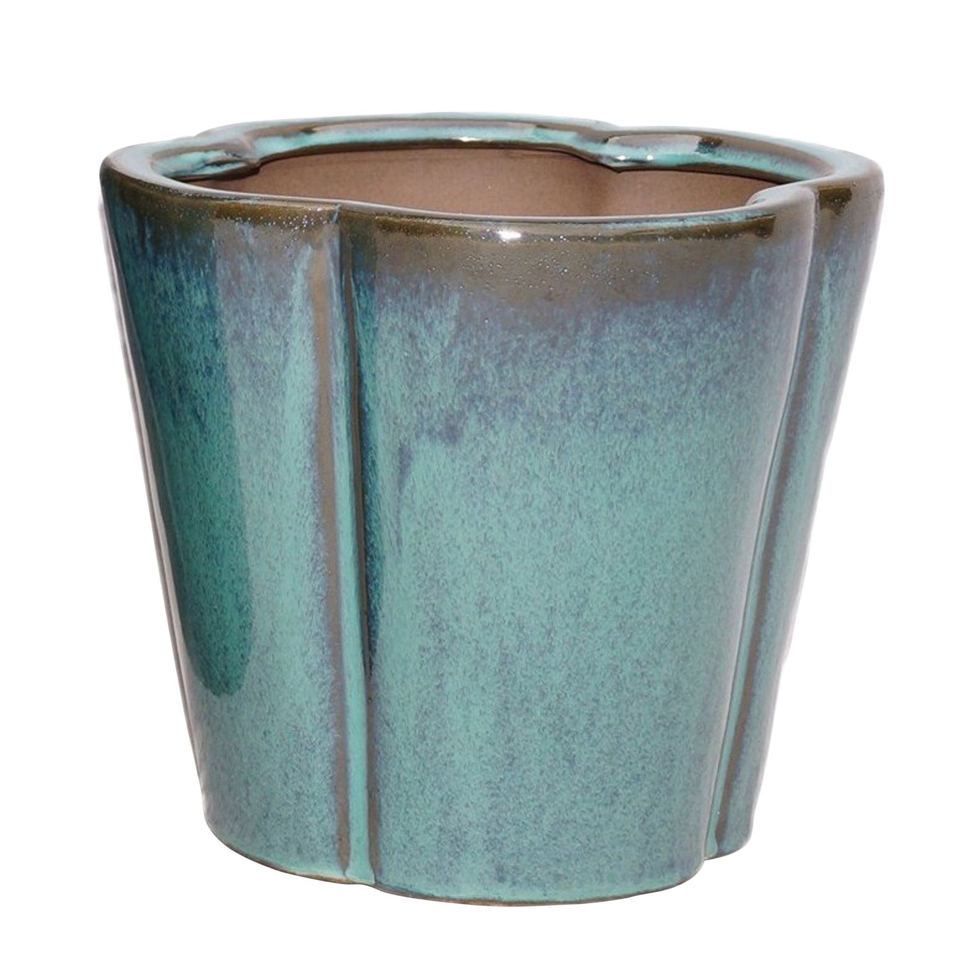 Verve Wellow Round Glazed Blue Metallic Effect Plant Pot (H)250mm (Dia)400mm Price Comparisons | Compare The Build